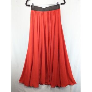 Urban Coco Orange Maxi Skirt Elastic Waist Flowy Boho Size XL